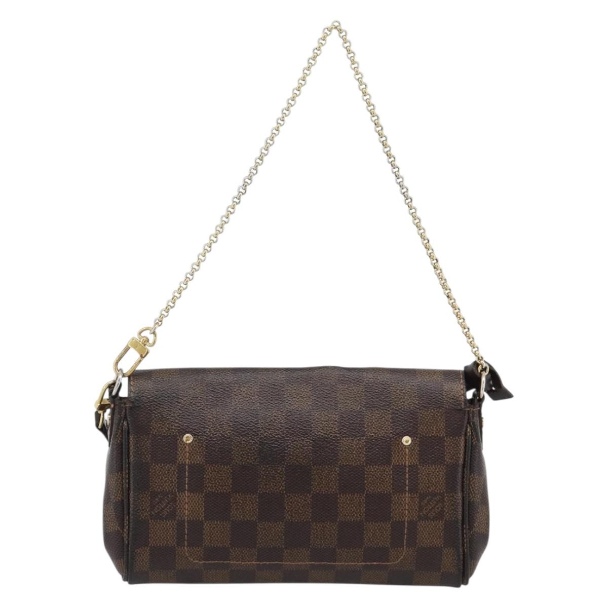 LOUIS VUITTON Damier Ebene Favorit PM Shoulder Bag 2way N41276 LV Auth 190240