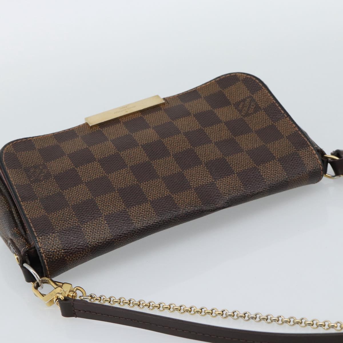 LOUIS VUITTON Damier Ebene Favorit PM Shoulder Bag 2way N41276 LV Auth 190240