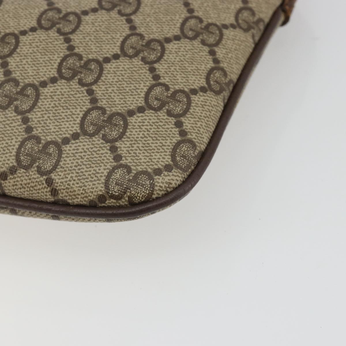 GUCCI GG Supreme Web Sherry Line Bag PVC Beige Gold 904 02 047 Auth 190257