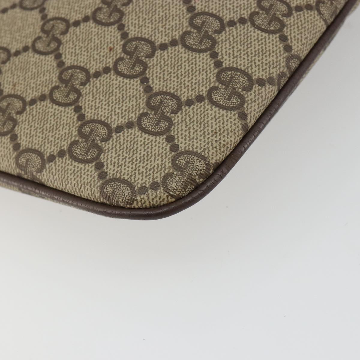 GUCCI GG Supreme Web Sherry Line Bag PVC Beige Gold 904 02 047 Auth 190257