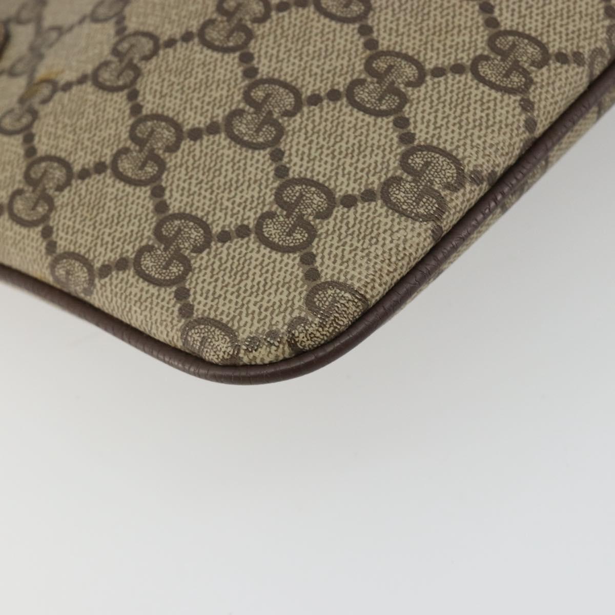 GUCCI GG Supreme Web Sherry Line Bag PVC Beige Gold 904 02 047 Auth 190257
