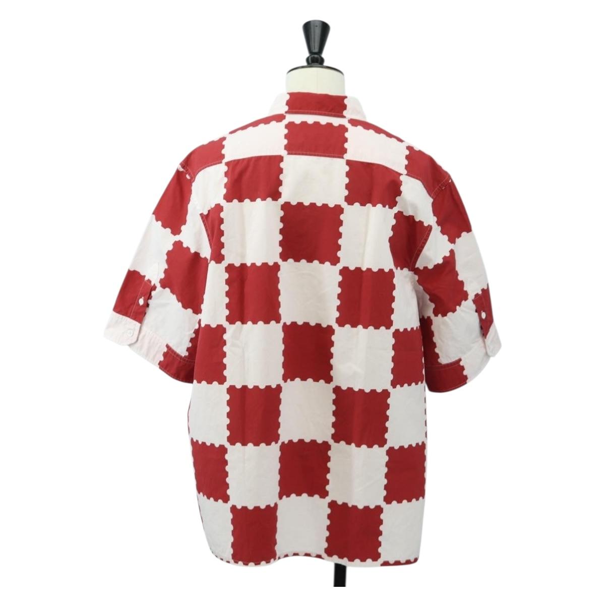 LOUIS VUITTON Damier Giant Short Sleeved Shirt LVMADE 4L Red LV Auth 190266SAM
