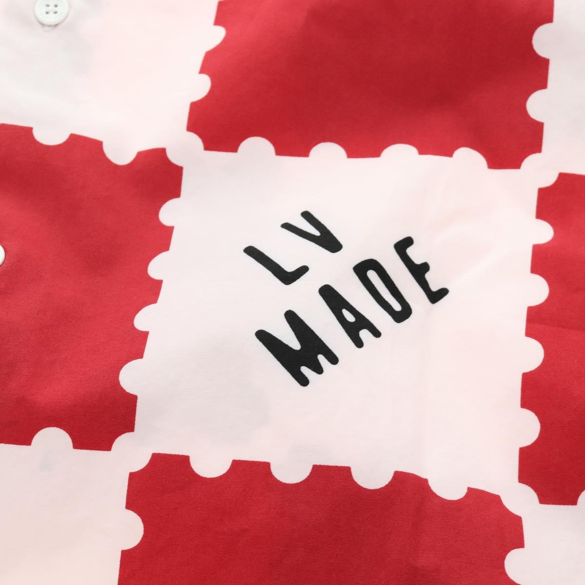 LOUIS VUITTON Damier Giant Short Sleeved Shirt LVMADE 4L Red LV Auth 190266SAM