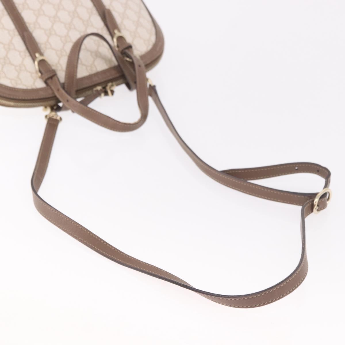 GUCCI GG Supreme Hand Bag PVC 2way Beige Gold 309617 Auth 190275