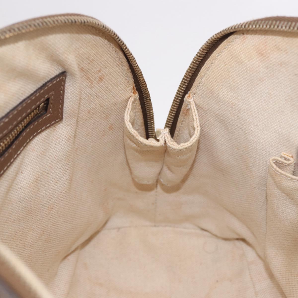 GUCCI GG Supreme Hand Bag PVC 2way Beige Gold 309617 Auth 190275
