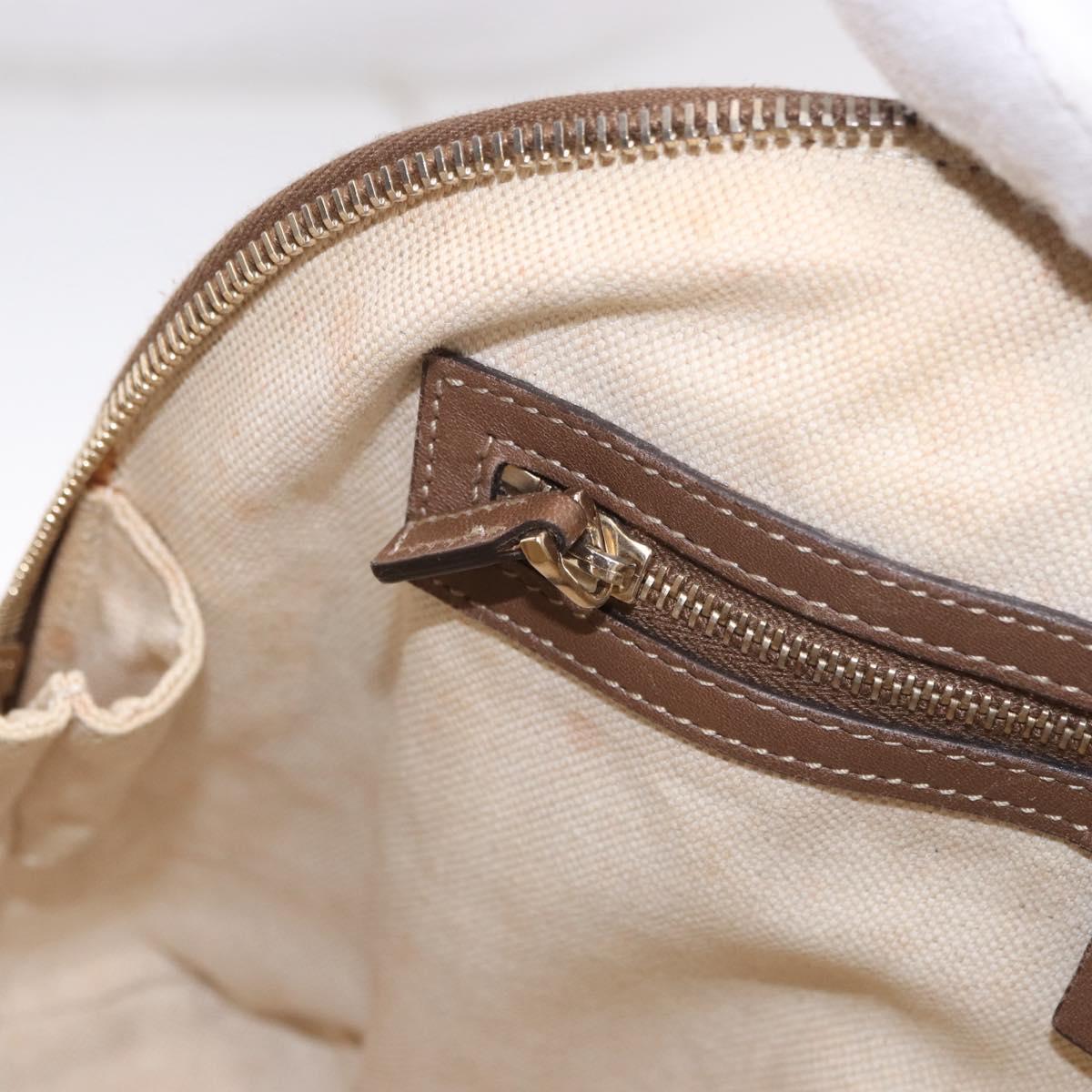 GUCCI GG Supreme Hand Bag PVC 2way Beige Gold 309617 Auth 190275