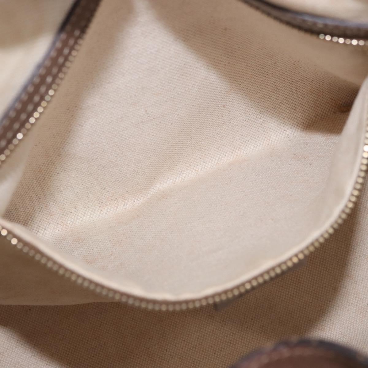 GUCCI GG Supreme Hand Bag PVC 2way Beige Gold 309617 Auth 190275