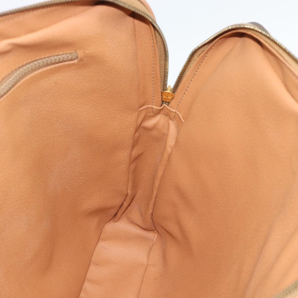 CELINE Macadam Canvas Business Bag PVC Leather Brown Gold Auth 190276