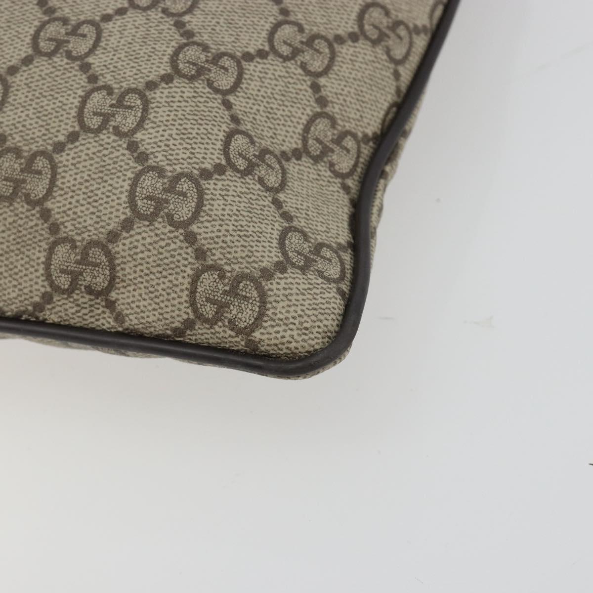 GUCCI GG Supreme Shoulder Bag PVC Beige Silver 141626 Auth 190277A