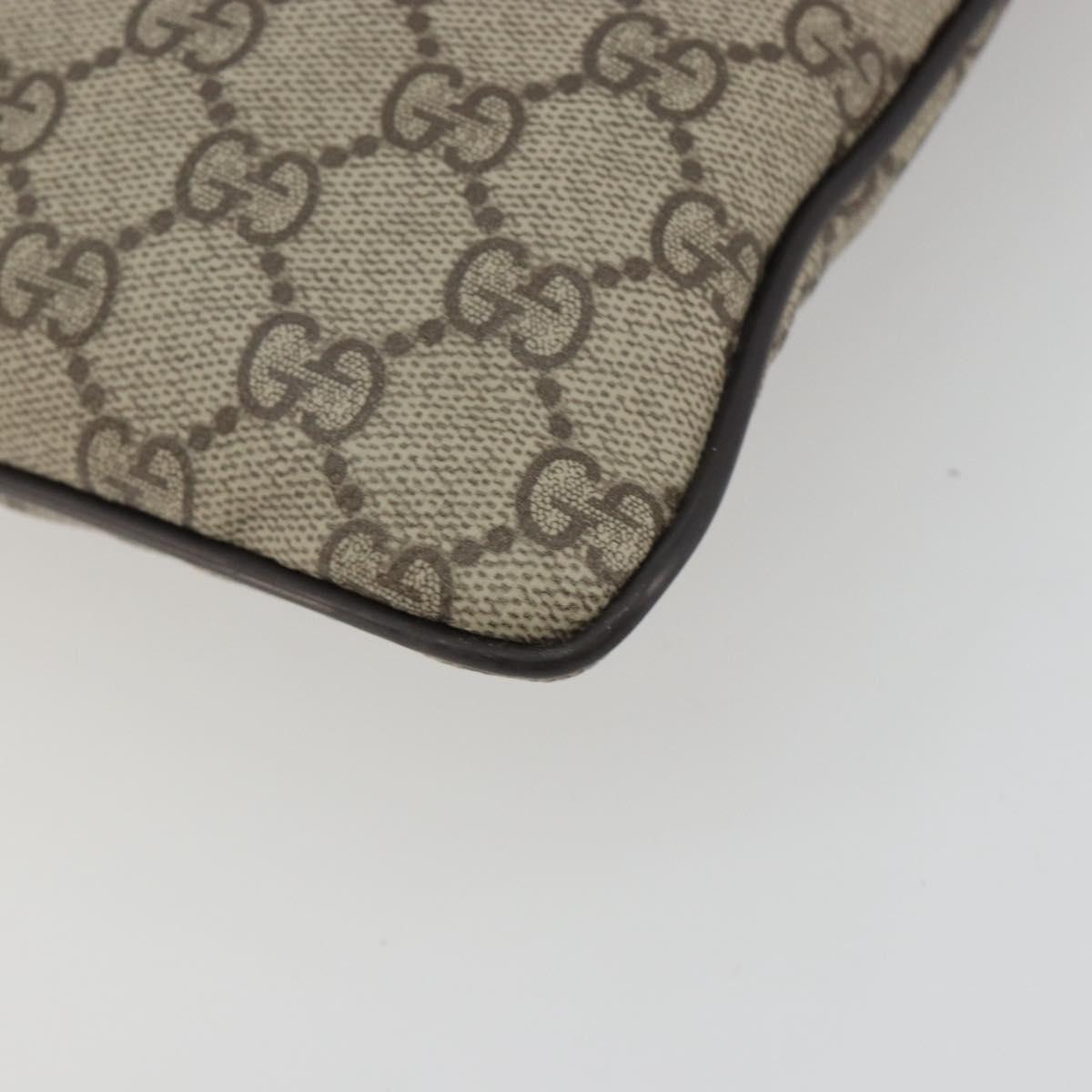 GUCCI GG Supreme Shoulder Bag PVC Beige Silver 141626 Auth 190277A