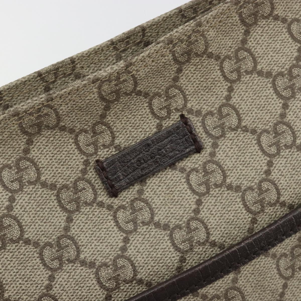 GUCCI GG Supreme Shoulder Bag PVC Beige Silver 141626 Auth 190277A
