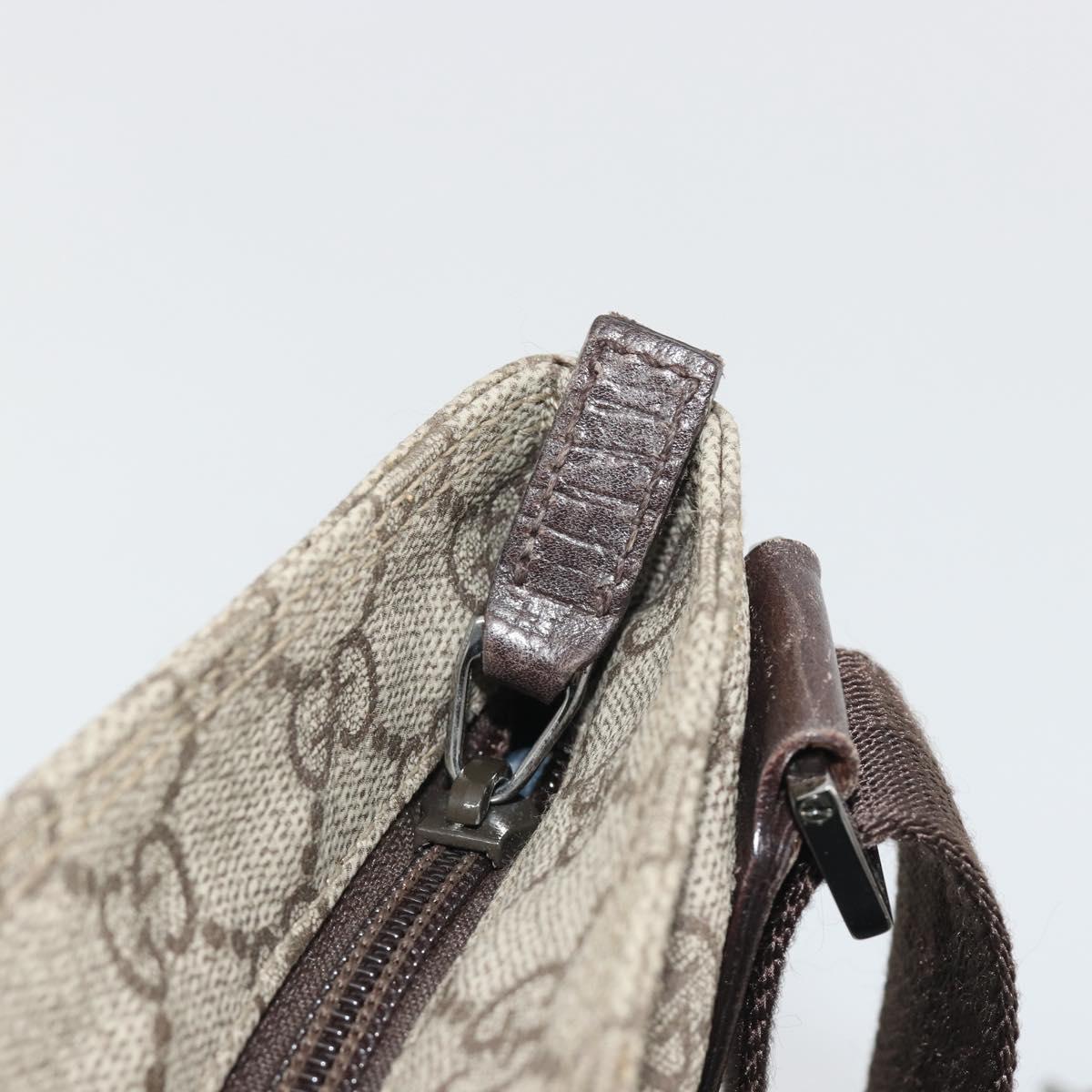 GUCCI GG Supreme Shoulder Bag PVC Beige Silver 141626 Auth 190277A