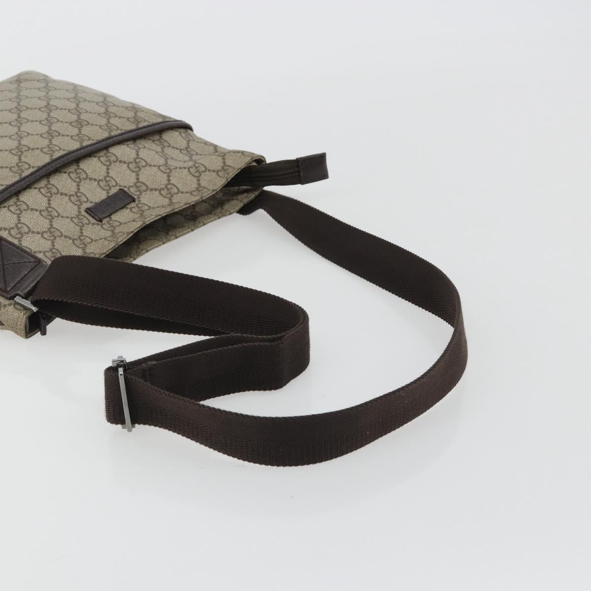 GUCCI GG Supreme Shoulder Bag PVC Beige Silver 141626 Auth 190277A