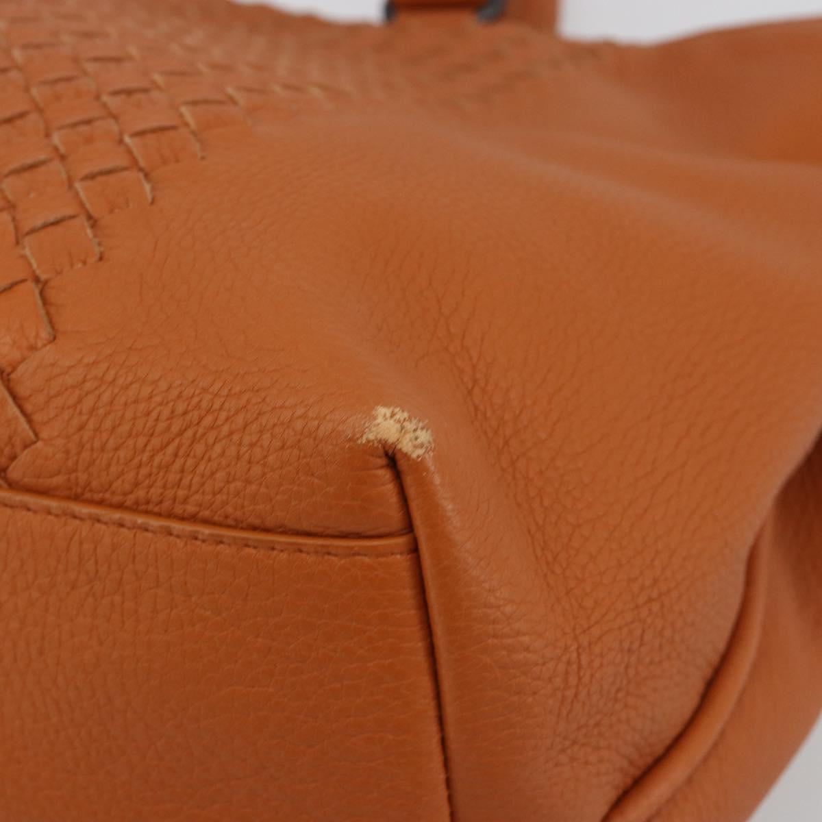 BOTTEGA VENETA INTRECCIATO Tote Bag Leather Orange Auth 190279A