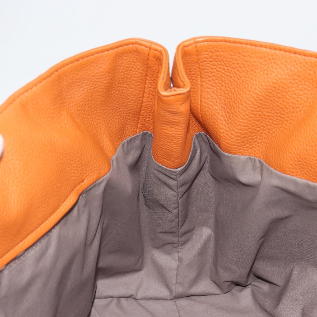 BOTTEGA VENETA INTRECCIATO Tote Bag Leather Orange Auth 190279A