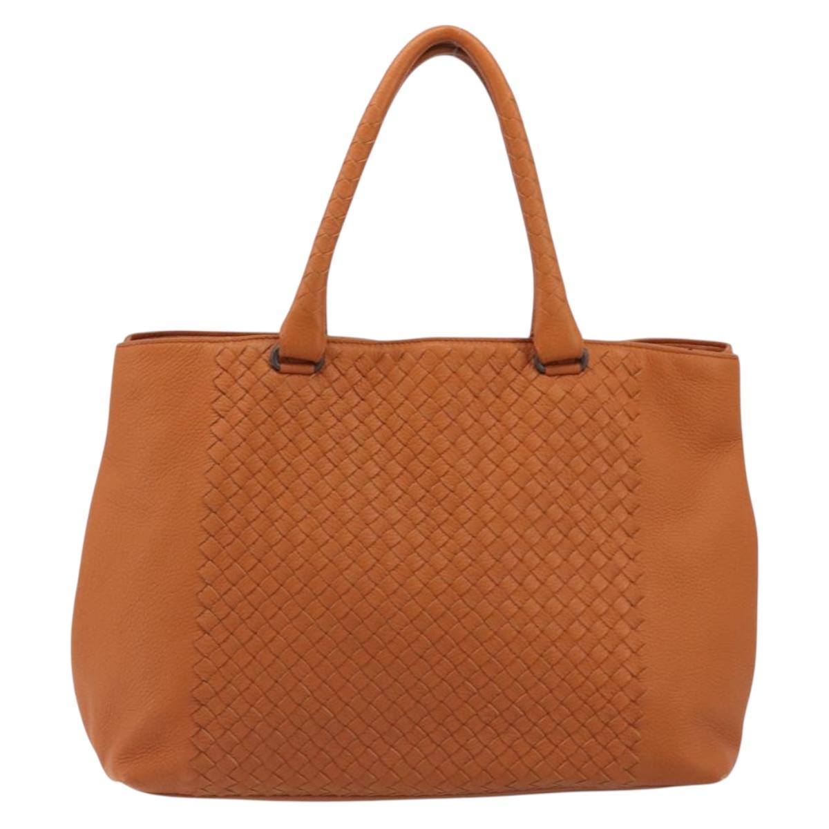 BOTTEGA VENETA INTRECCIATO Tote Bag Leather Orange Auth 190279A