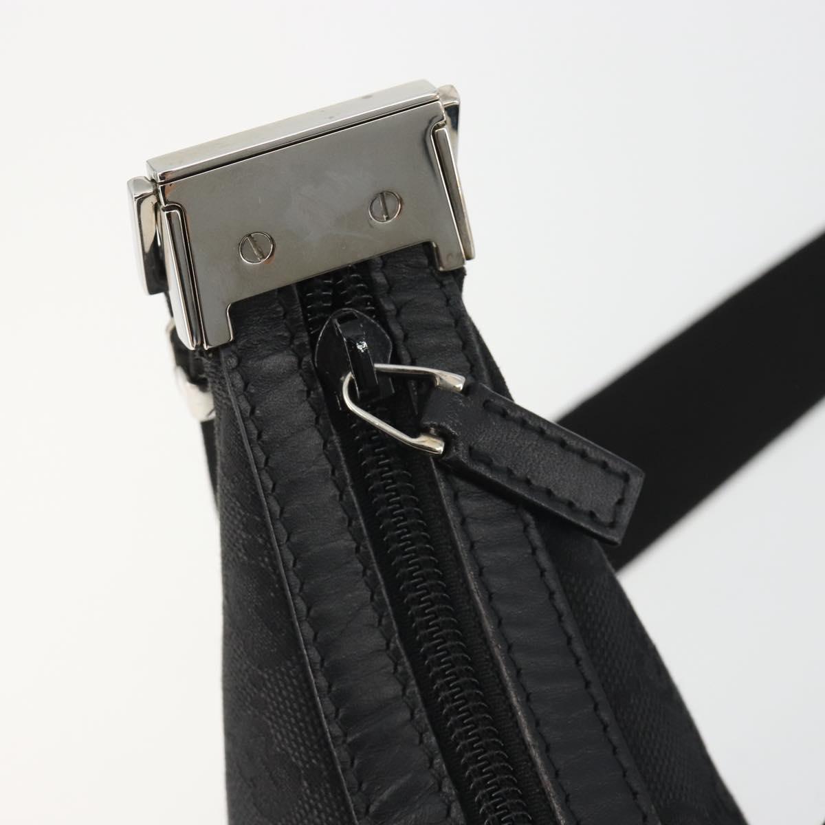 GUCCI GG Canvas Shoulder Bag Black Silver 35098 Auth 190284A