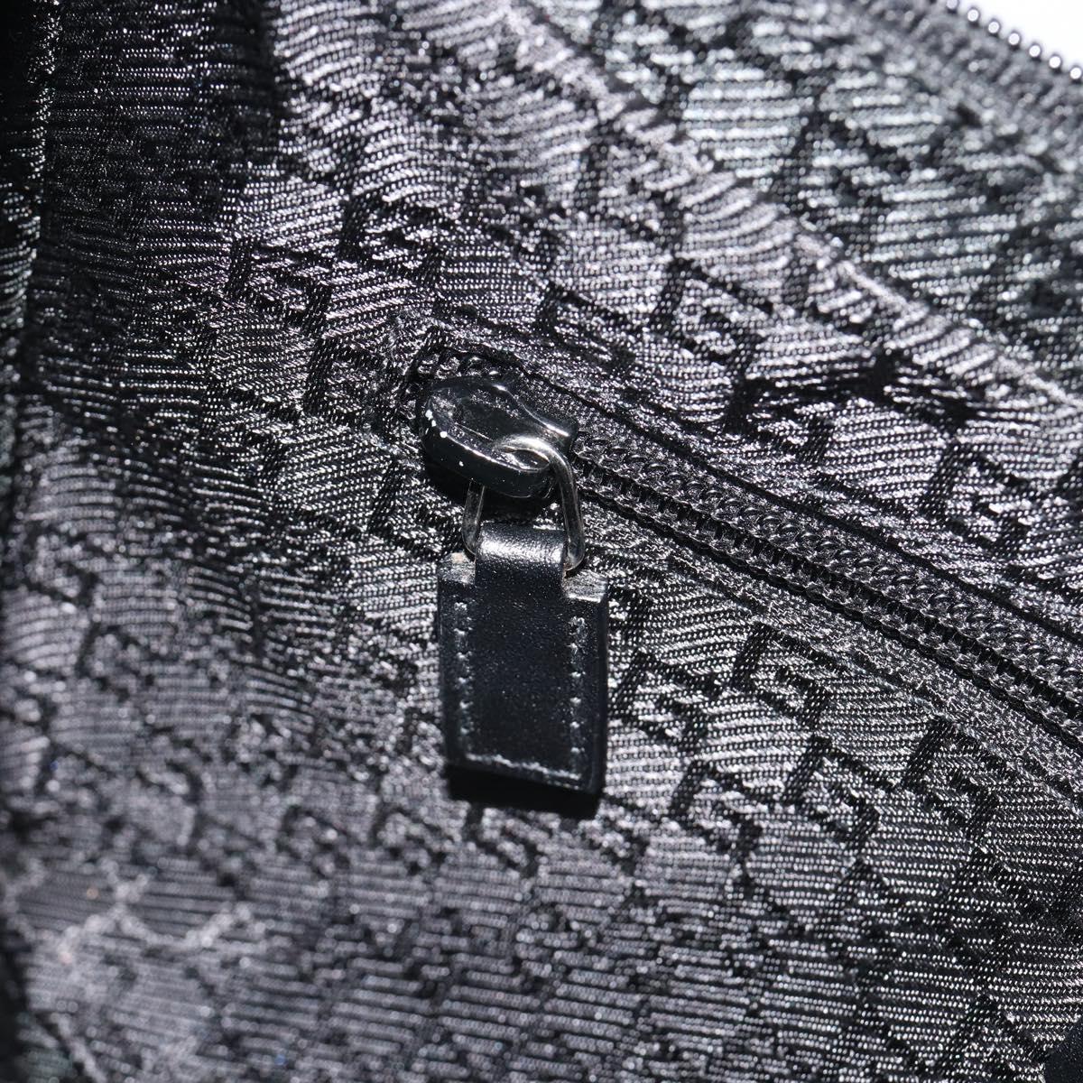 GUCCI GG Canvas Shoulder Bag Black Silver 35098 Auth 190284A