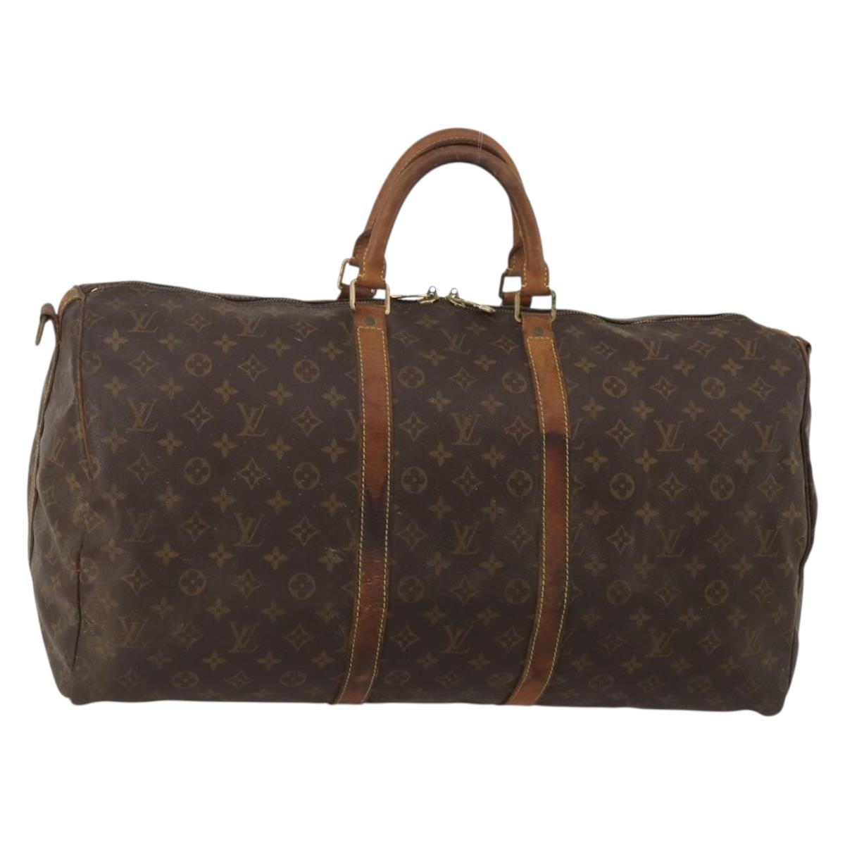 LOUIS VUITTON Monogram Keepall Bandouliere 55 Boston Bag M41414 LV Auth 190288