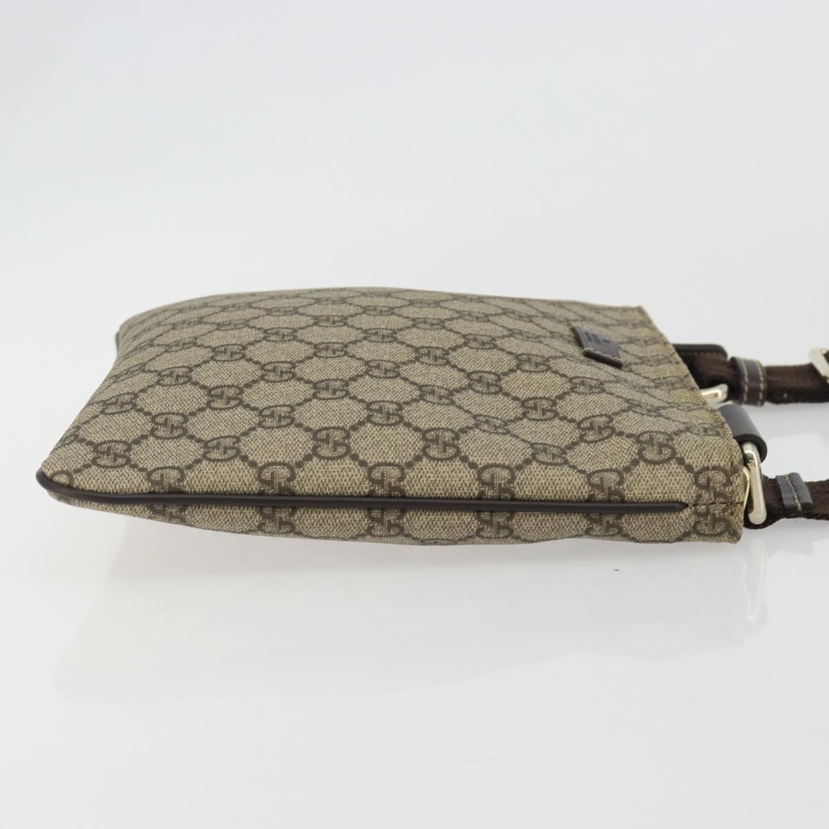 GUCCI GG Supreme Shoulder Bag PVC Beige Gold 201538 Auth 190295A