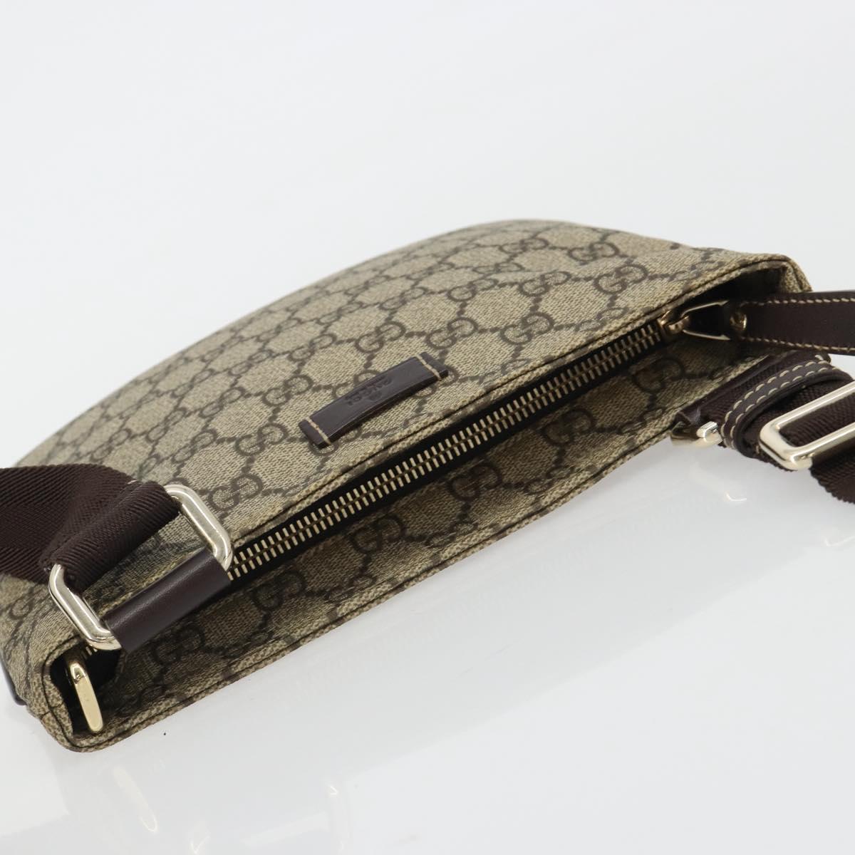 GUCCI GG Supreme Shoulder Bag PVC Beige Gold 201538 Auth 190295A