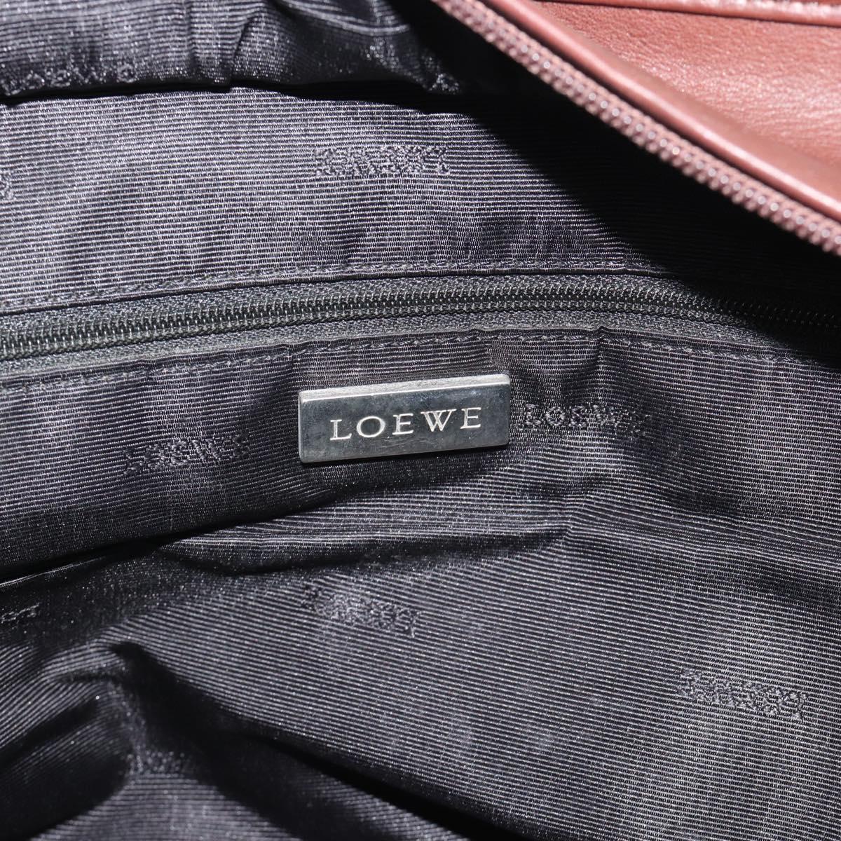 LOEWE Amazona 36 Hand Bag Leather Brown Silver Auth 190296A