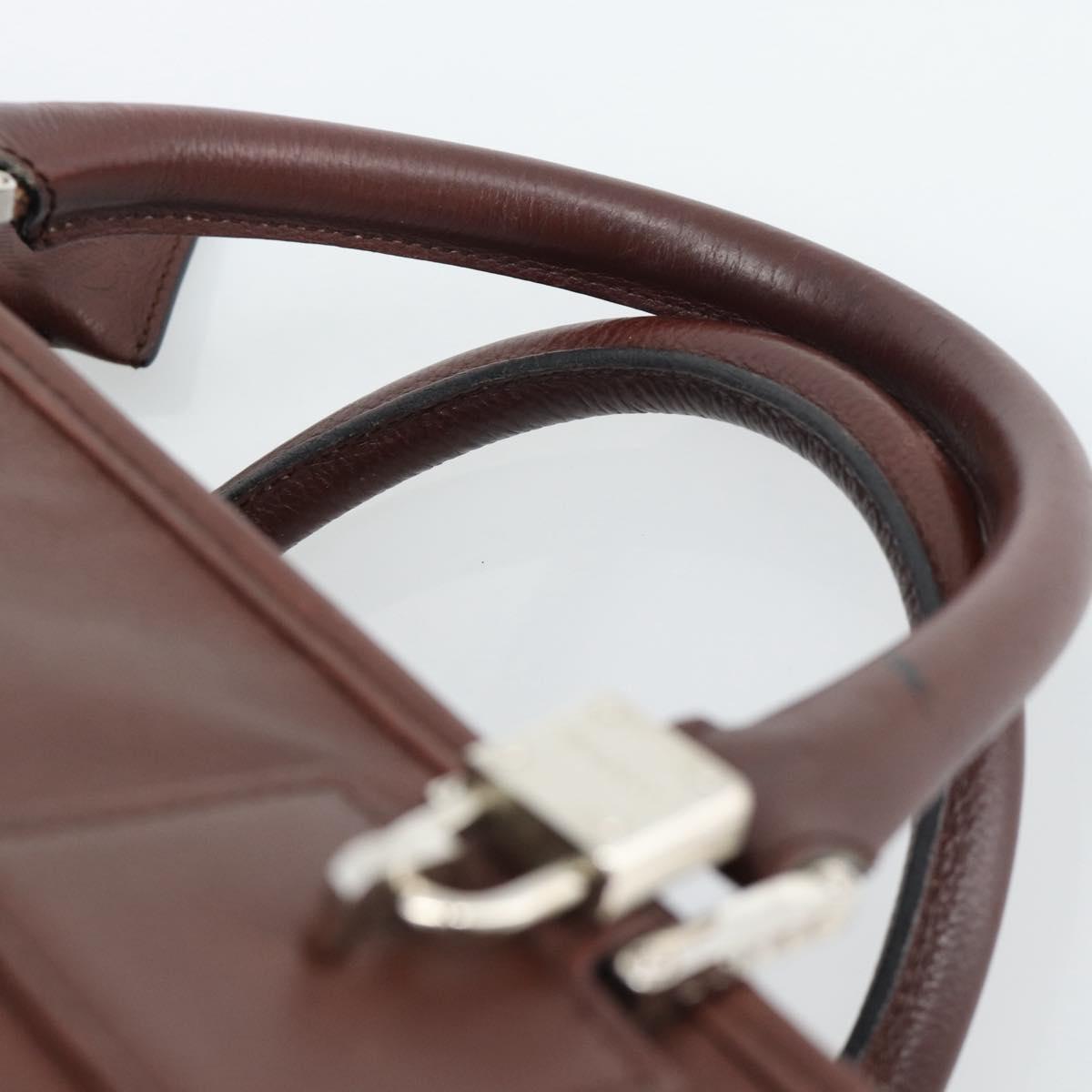LOEWE Amazona 36 Hand Bag Leather Brown Silver Auth 190296A