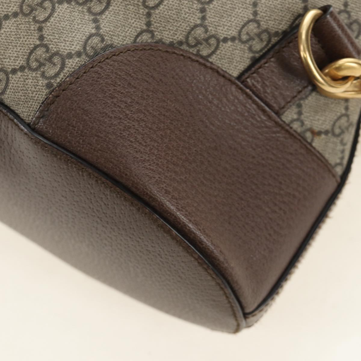 GUCCI GG Supreme Web Sherry Line Backpack PVC Beige Gold 473868 Auth 190298