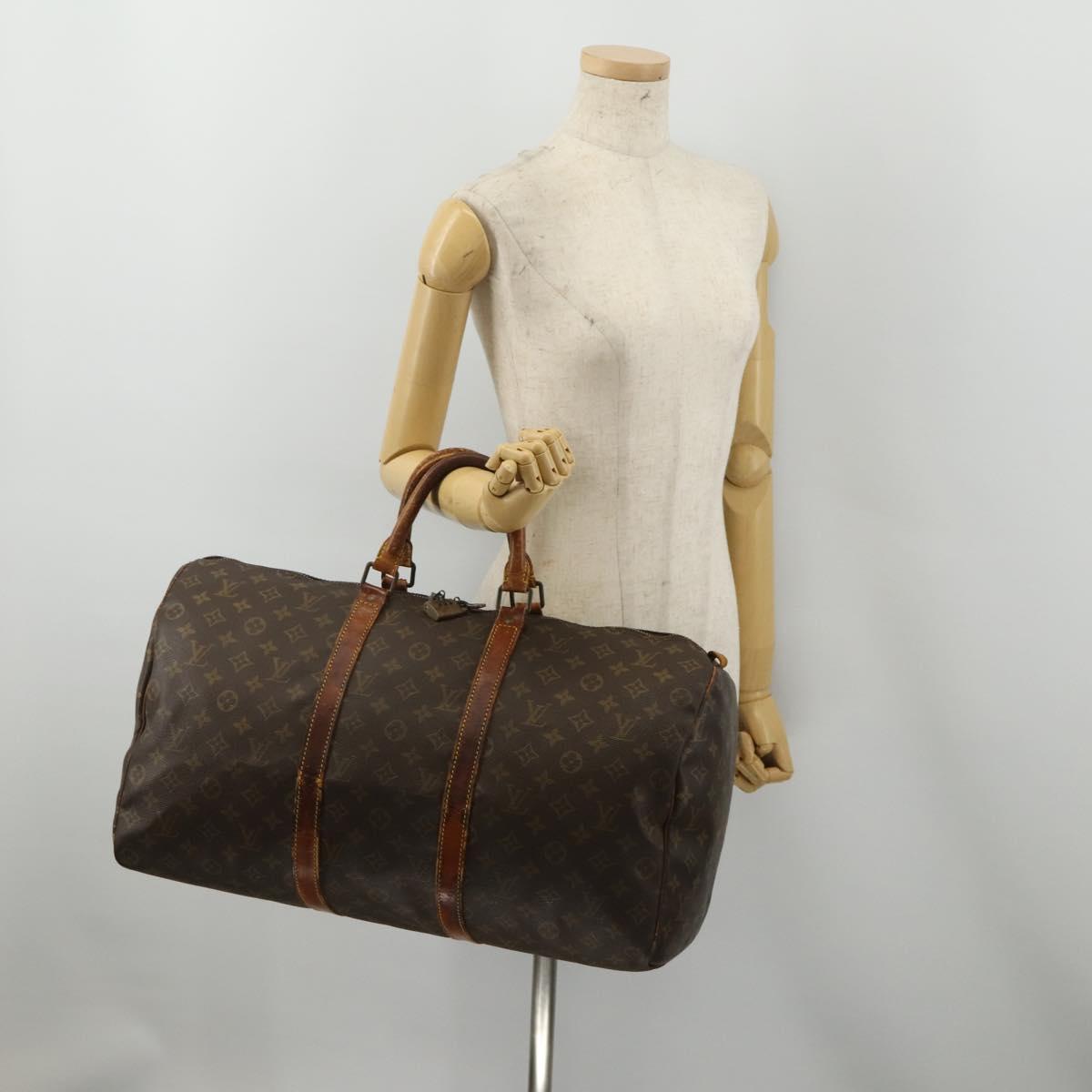 LOUIS VUITTON Monogram Keepall 50 Boston Bag M41426 LV Auth 190303