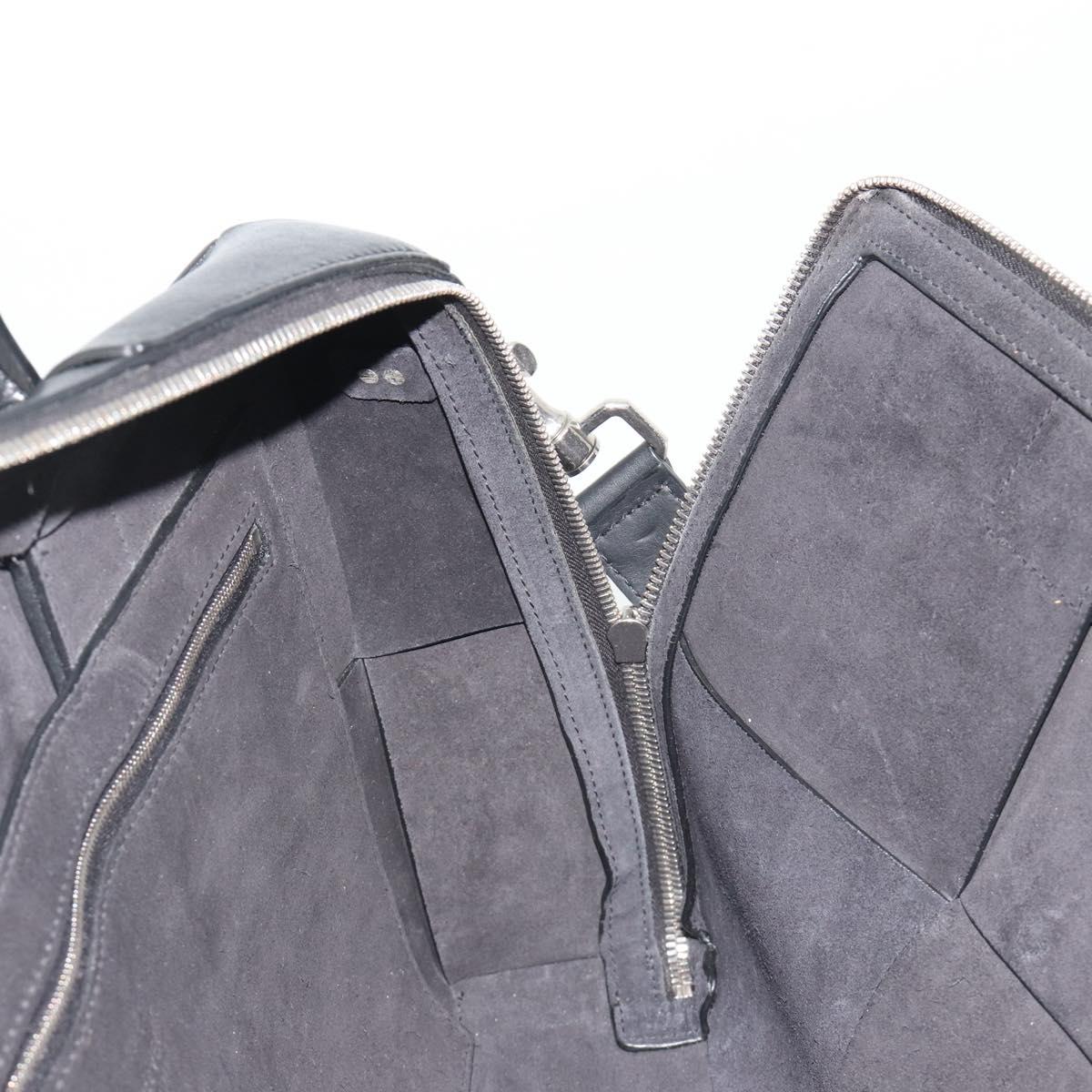 BOTTEGA VENETA Maxi INTRECCIATO Bag Leather 2way Black Silver Auth 190305