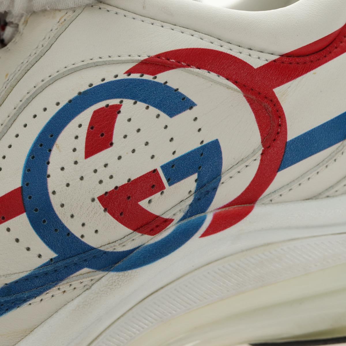GUCCI Gucci Run Sneakers Leather White Auth 190306M