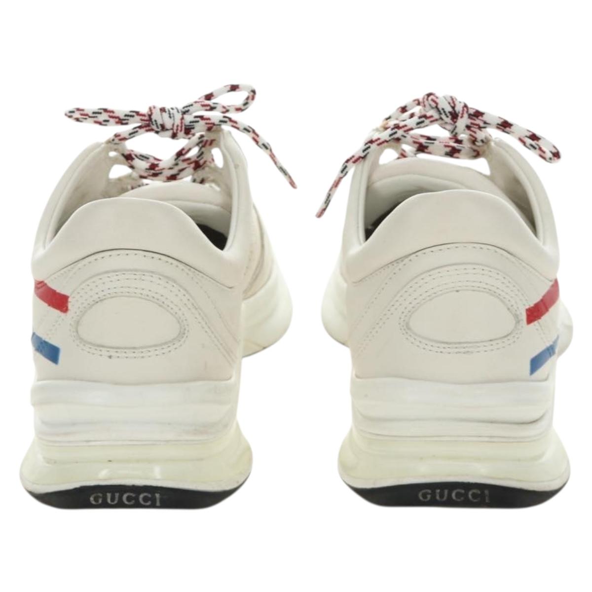 GUCCI Gucci Run Sneakers Leather White Auth 190306M
