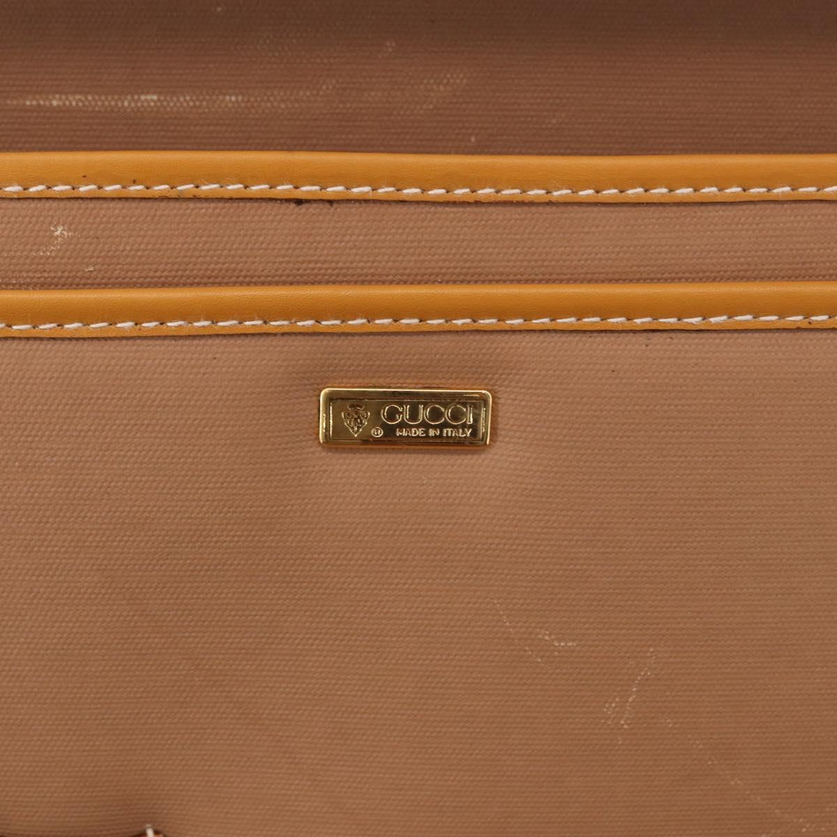 GUCCI Micro GG Supreme Attache Case Hand Bag PVC Beige Gold Auth 190309