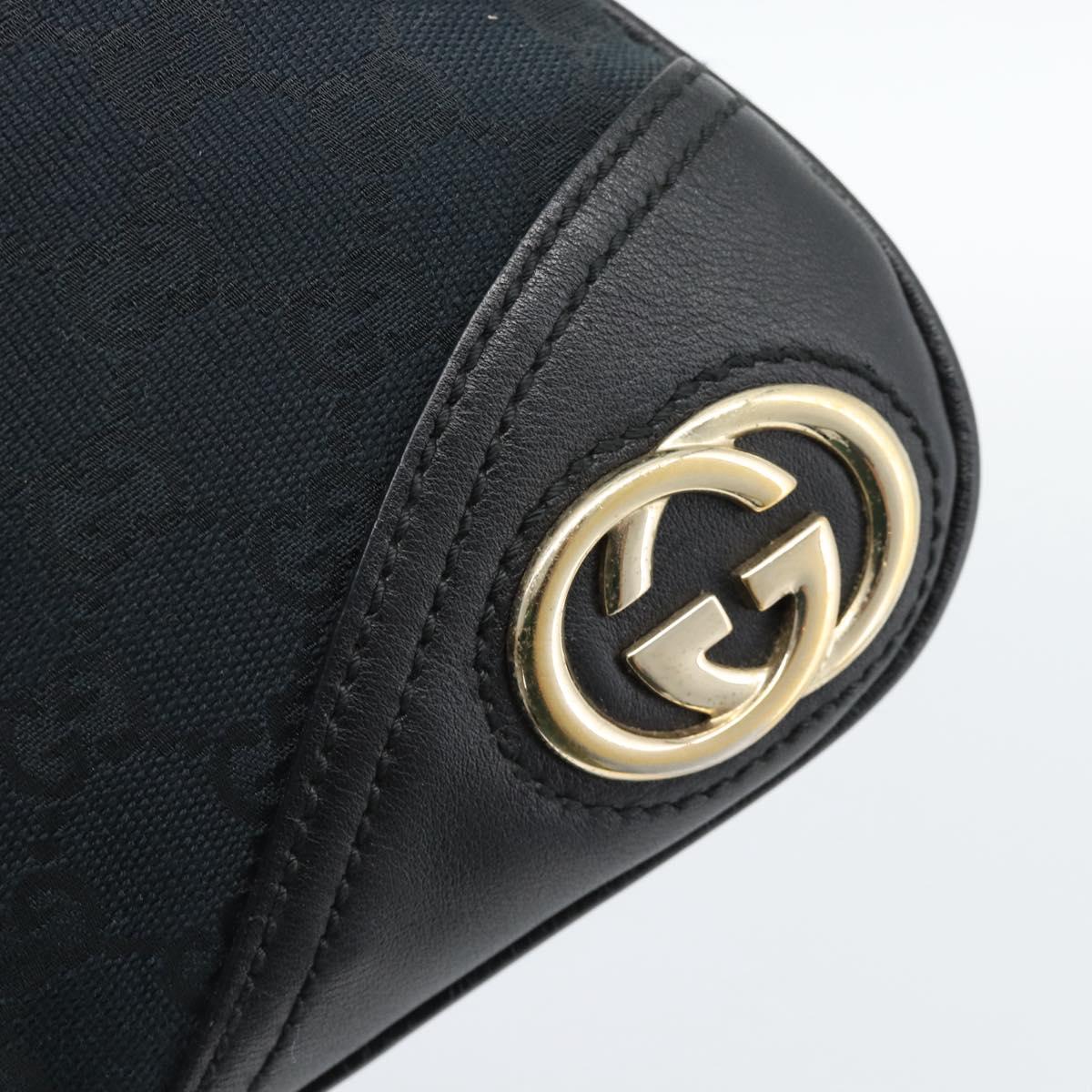 GUCCI GG Canvas Shoulder Bag Black Gold 169947 Auth 190317A
