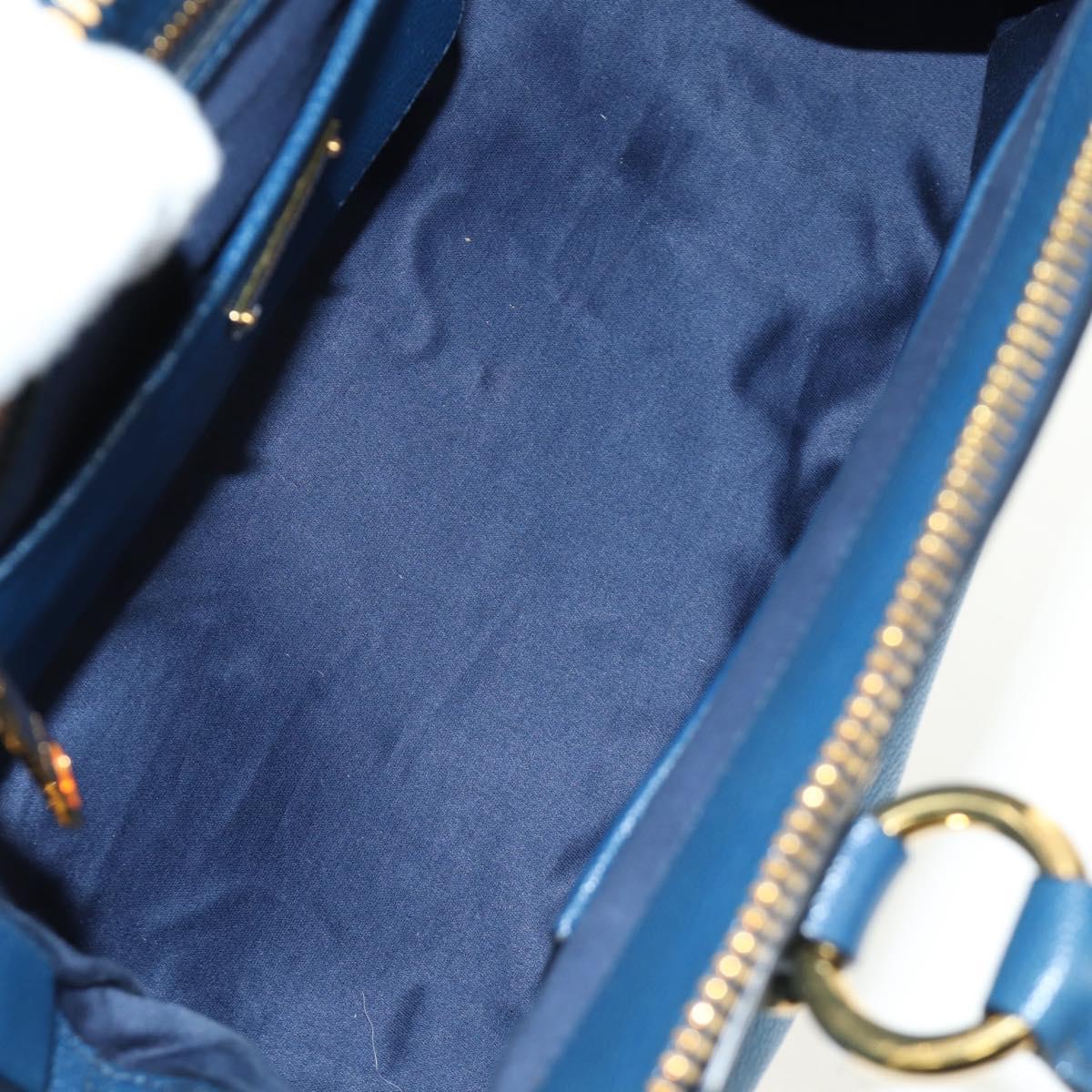Miu Miu Hand Bag Leather 2way Blue Gold Auth 190326M