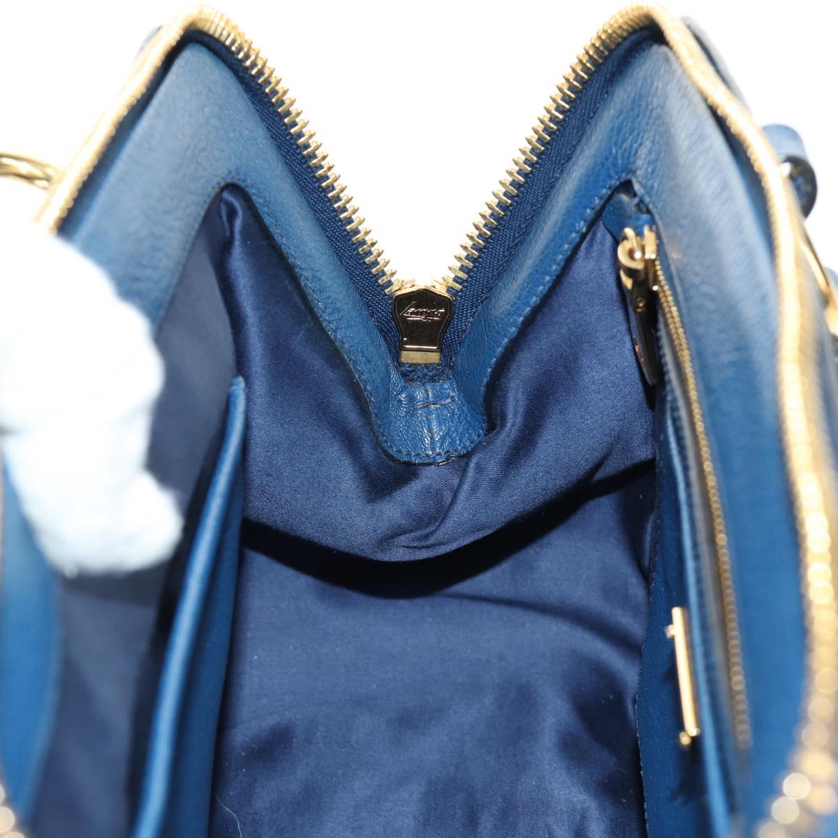 Miu Miu Hand Bag Leather 2way Blue Gold Auth 190326M