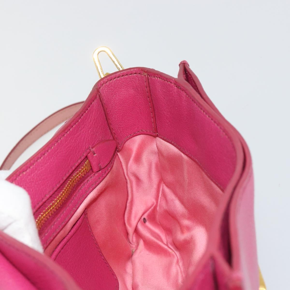 Miu Miu Shoulder Bag Leather Pink Gold Auth 190333A