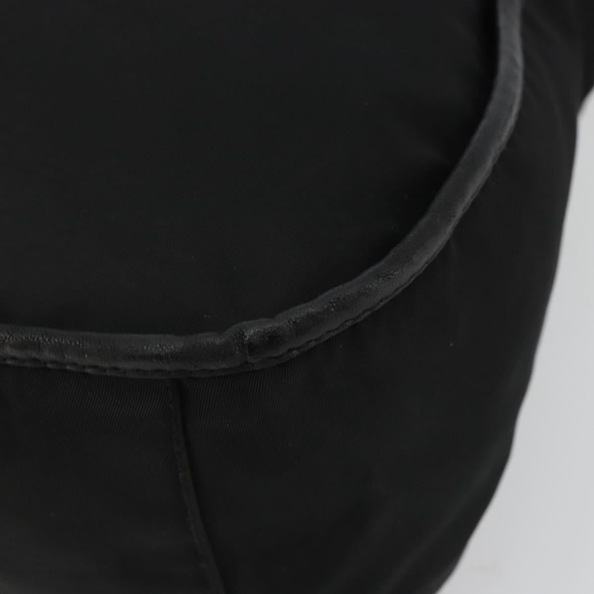 PRADA Shoulder Bag Nylon Black Silver Auth 190337A