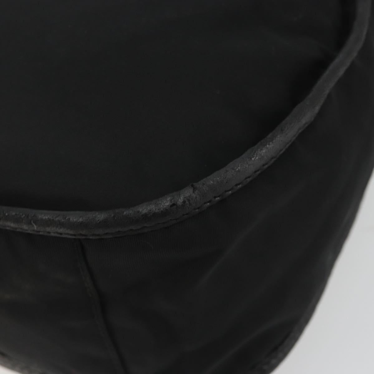 PRADA Shoulder Bag Nylon Black Silver Auth 190337A
