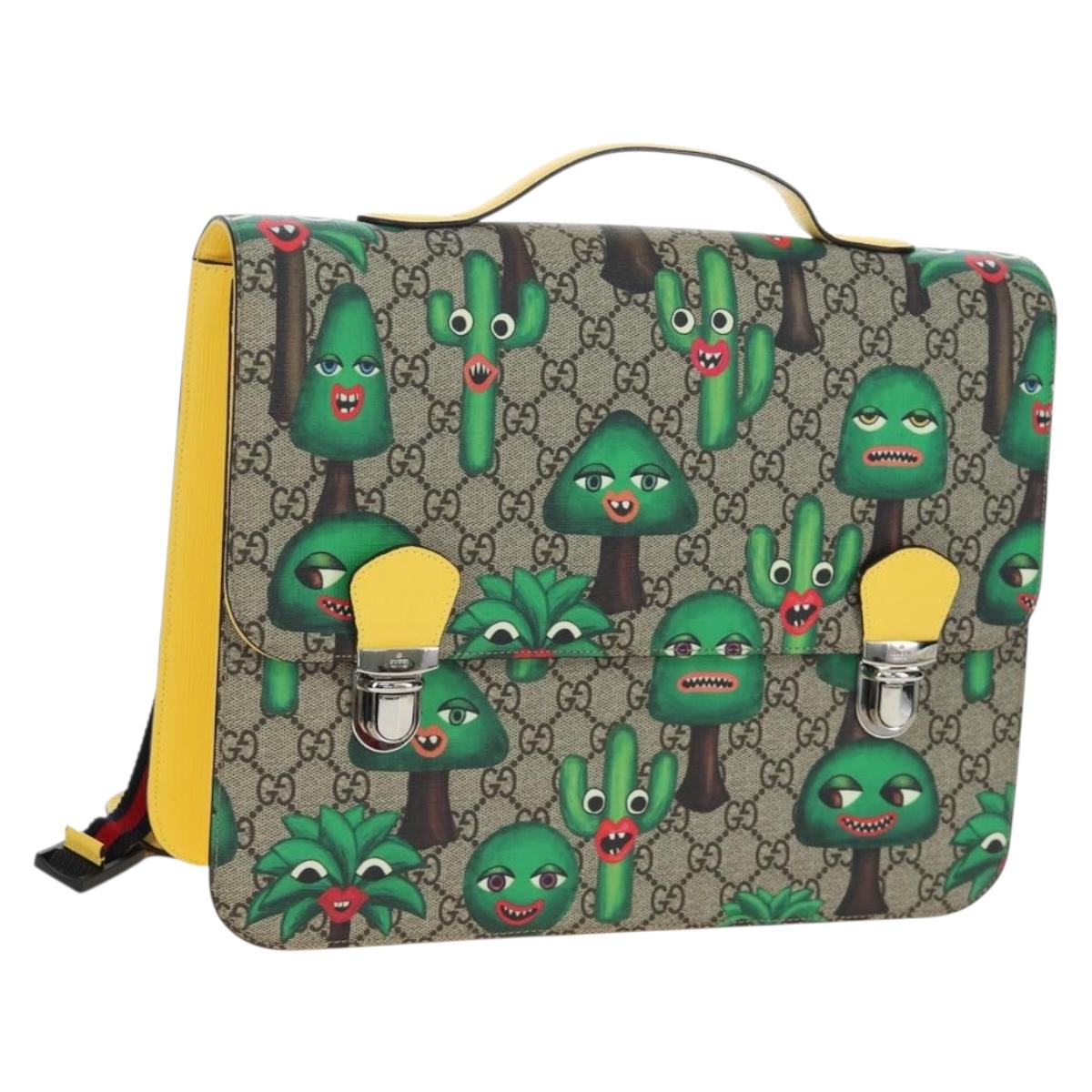GUCCI GG Supreme Children's Sherry Line Backpack PVC Beige 410791 Auth 190338SAM