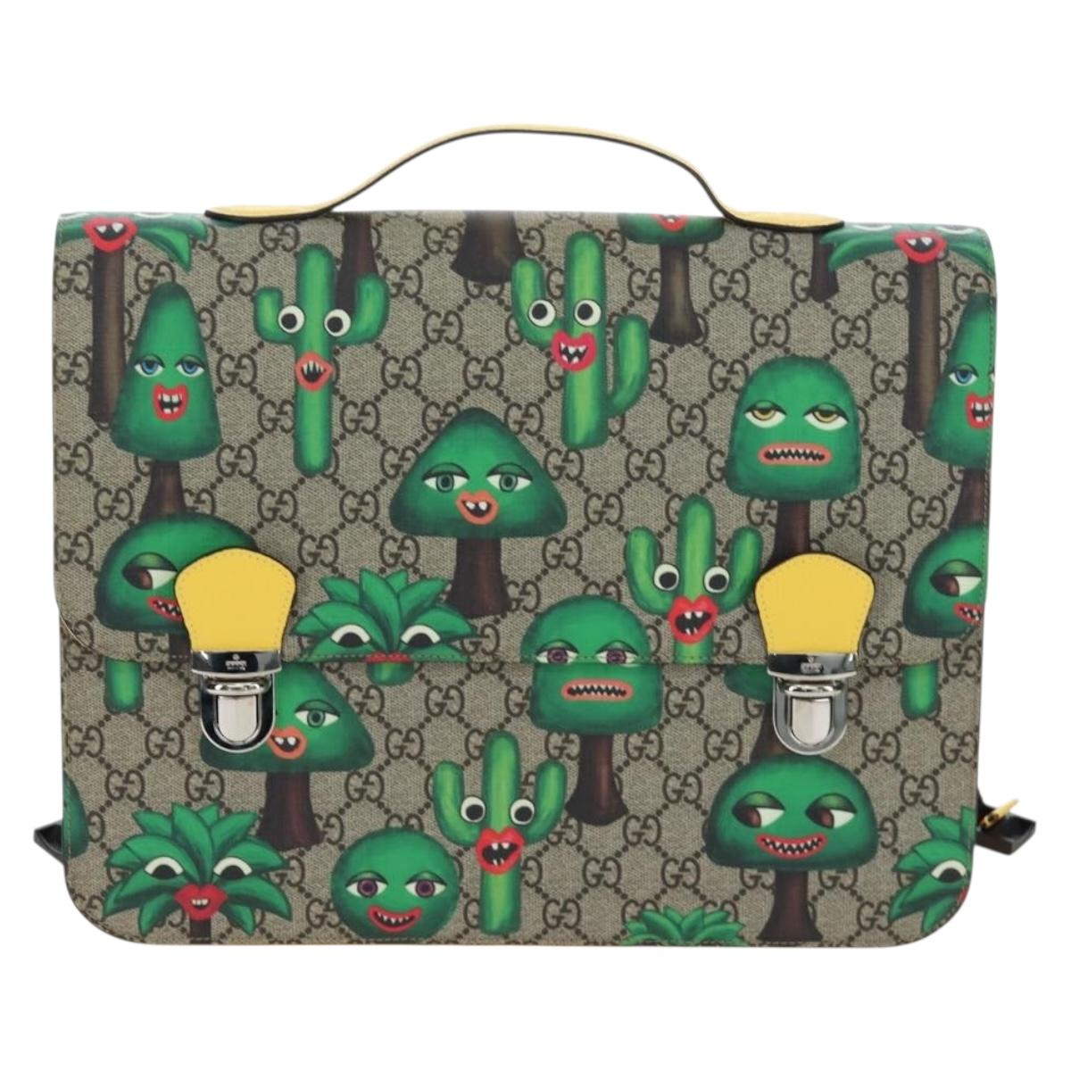 GUCCI GG Supreme Children's Sherry Line Backpack PVC Beige 410791 Auth 190338SAM