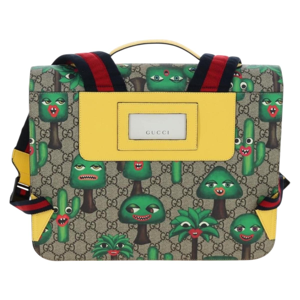 GUCCI GG Supreme Children's Sherry Line Backpack PVC Beige 410791 Auth 190338SAM