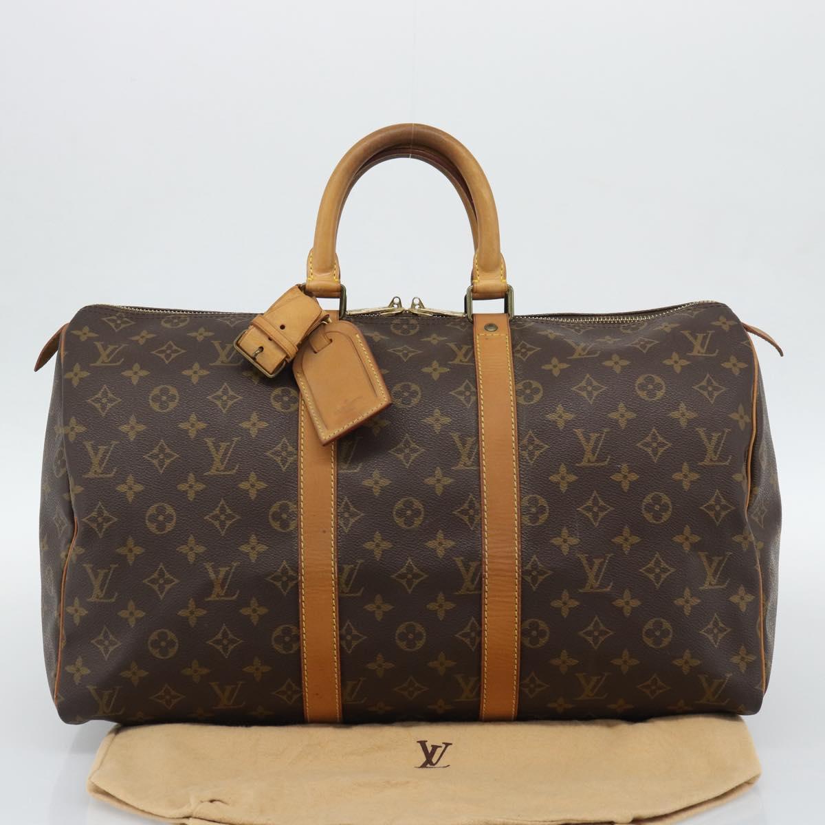 LOUIS VUITTON Monogram Keepall 45 Boston Bag M41428 LV Auth 190343A