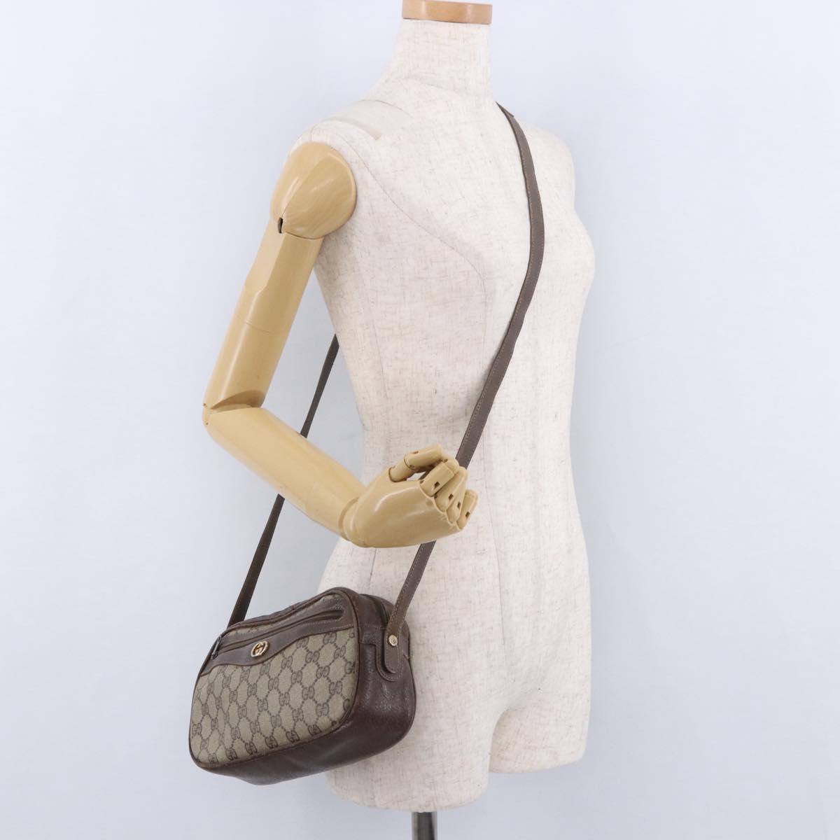 GUCCI GG Supreme Shoulder Bag PVC Beige Gold 001 067 1283 Auth 190345