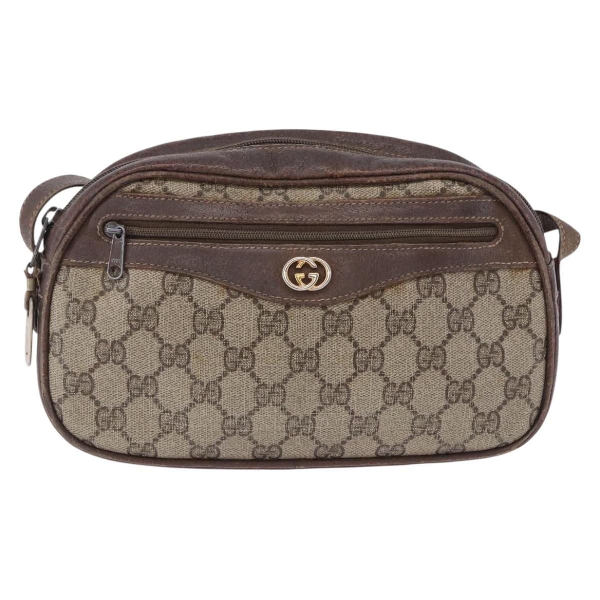 GUCCI GG Supreme Shoulder Bag PVC Beige Gold 001 067 1283 Auth 190345