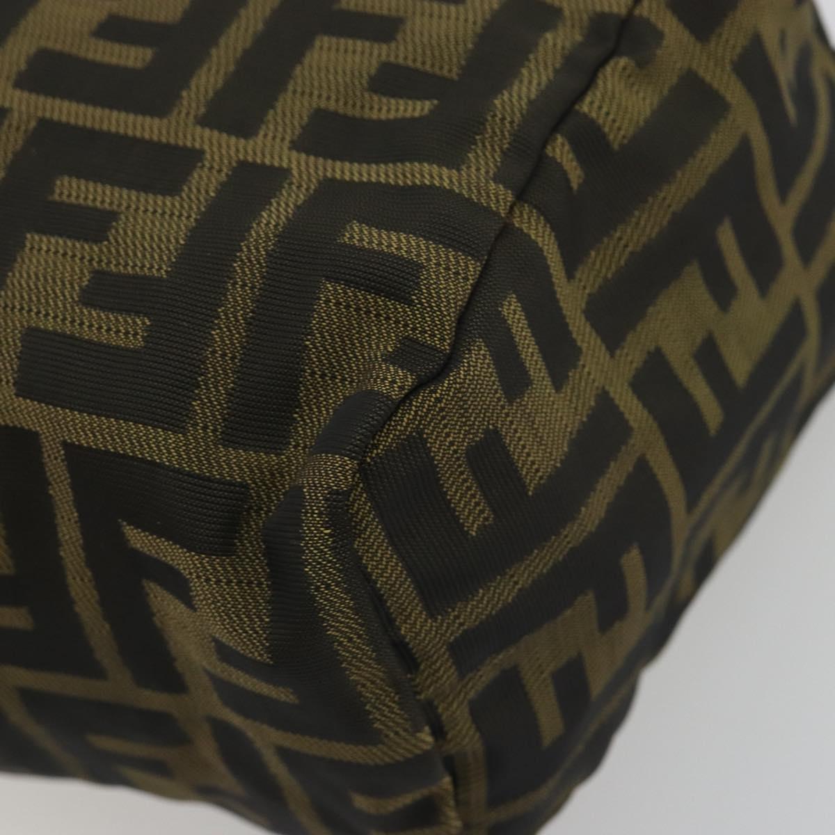 FENDI Zucca Canvas Hand Bag Black Brown Auth 190347