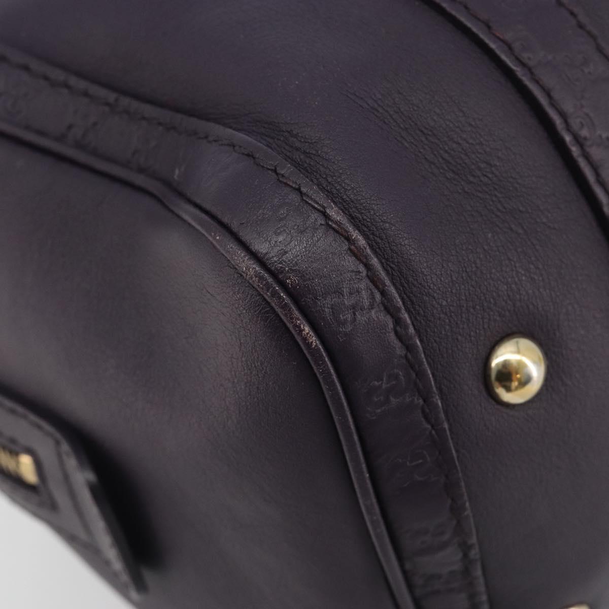 GUCCI GG Canvas Guccissima Boston Bag Leather Purple Gold 269876 Auth 190349A