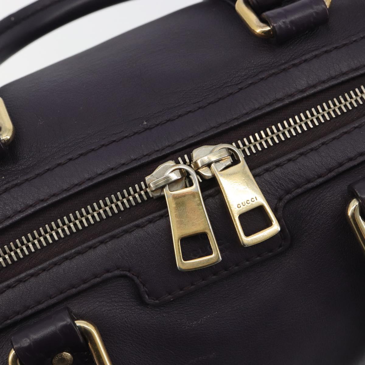 GUCCI GG Canvas Guccissima Boston Bag Leather Purple Gold 269876 Auth 190349A