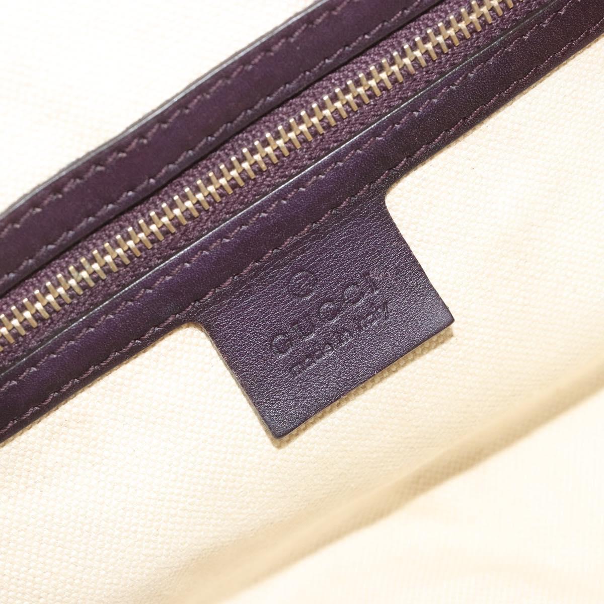 GUCCI GG Canvas Guccissima Boston Bag Leather Purple Gold 269876 Auth 190349A