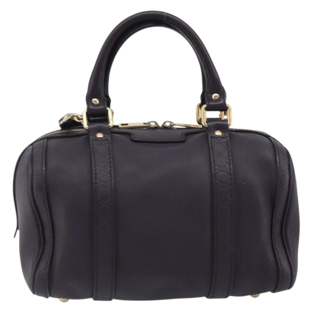 GUCCI GG Canvas Guccissima Boston Bag Leather Purple Gold 269876 Auth 190349A